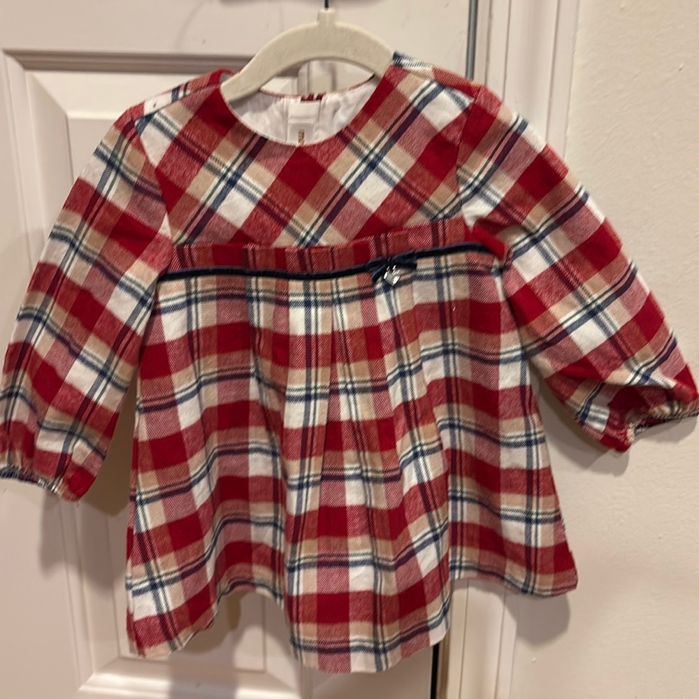 Mayoral baby flannel plaid dress NWT